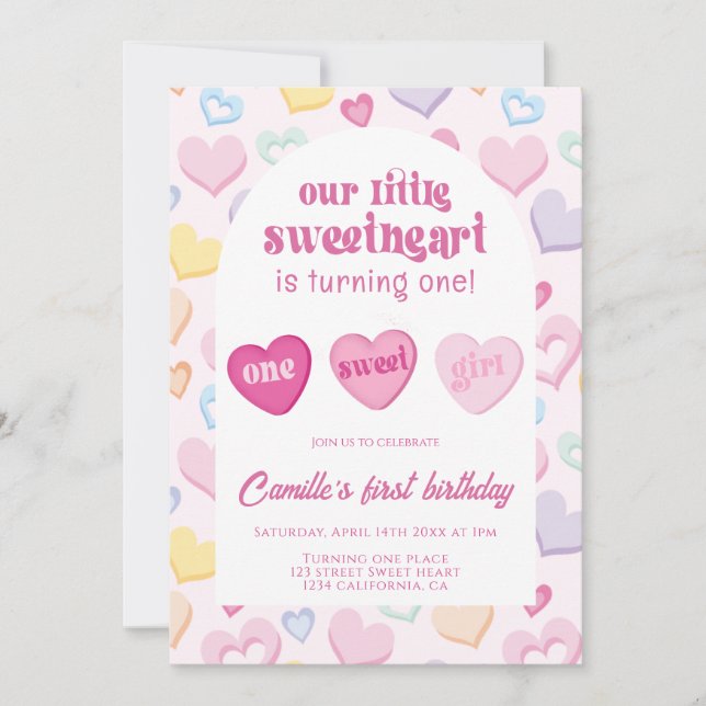 Invitation Notre petit chéri a un an d'anniversaire  (Devant)