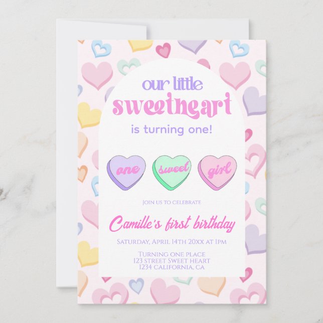 Invitation Notre petit chéri a un an d'anniversaire  (Devant)