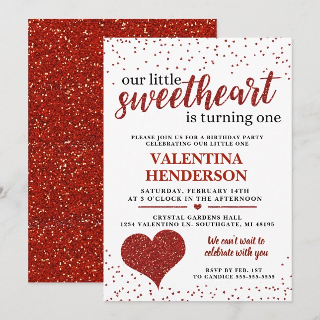 Invitation Notre petit chéri premier anniversaire (Devant / Derrière)