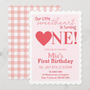 Invitation Notre Petit Chéri Première Fête d'anniversaire de