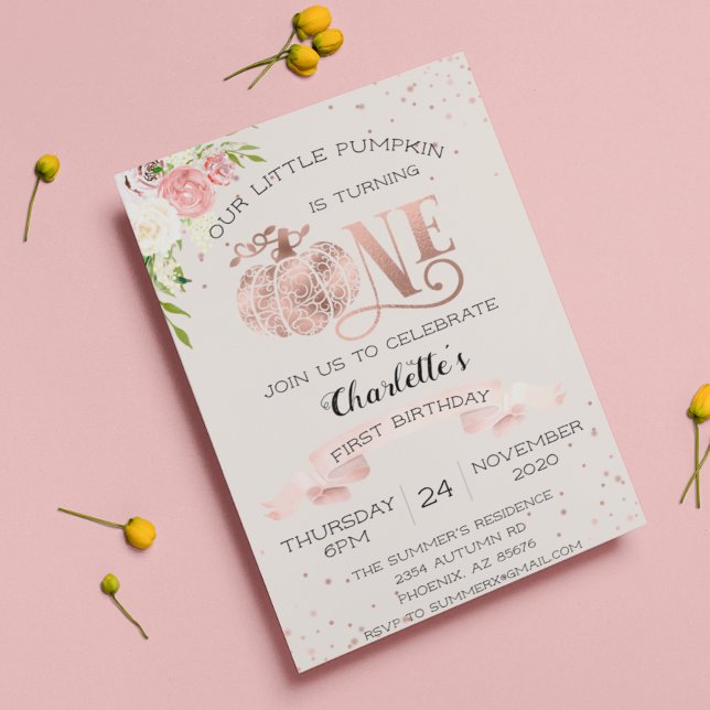 Invitation Notre Petit Citrouille, 1er anniversaire (Créateur téléchargé)