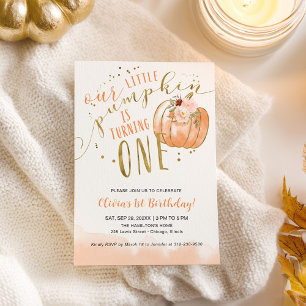 Invitation Notre Petit Citrouille a un an 1er Anniversaire