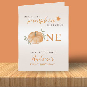 Invitation Notre Petit Citrouille Automne automne 1er anniver