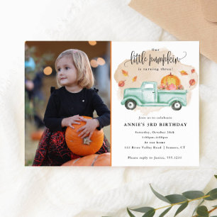 Invitation Notre petit Citrouille Automne Camion Camion d'ann