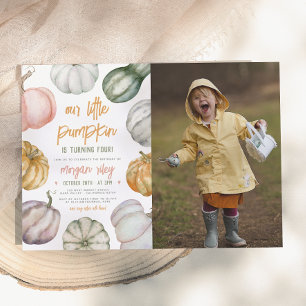 Invitation Notre petit Citrouille Boho Automne fête d'anniver