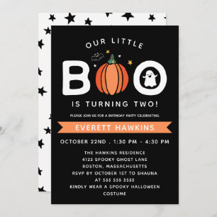 Invitation Notre petit Citrouille Boo Halloween fête d'annive