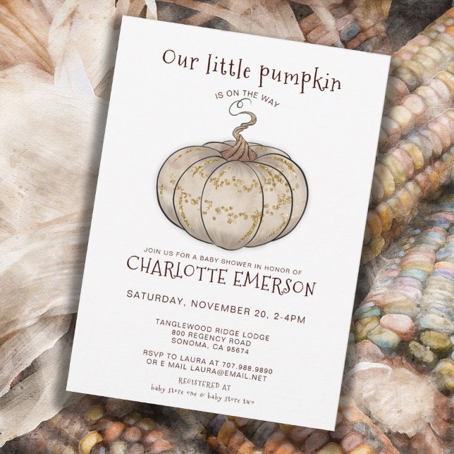 Invitation Notre Petit Citrouille En Voie De Baby shower (Créateur téléchargé)