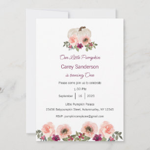 Invitation Notre petit Citrouille est une invitation, 1er ann