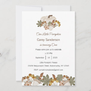 Invitation Notre petit Citrouille est une invitation, 1er ann