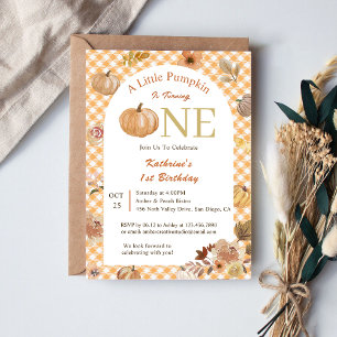 Invitation Notre Petit Citrouille Orange Automne 1er Annivers