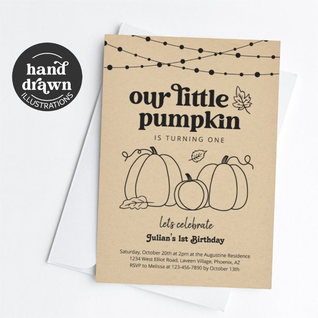 Invitation Notre Petit Citrouille Première Fête d'anniversair (Créateur téléchargé)