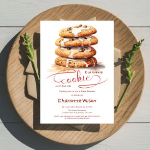 Invitation Notre petit cookie est en route Baby Shower adorab