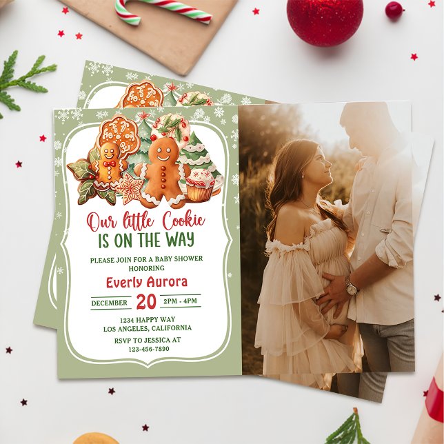 Invitation Notre Petit Cookie Est Sur Le Chemin Baby shower P (Créateur téléchargé)