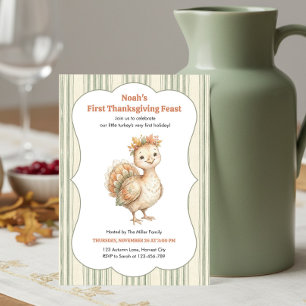 Invitation Notre petit dindon pour le 1er jour de Thanksgivin