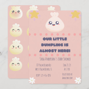 Invitation Notre petit Dumpling est presque là Baby shower