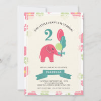 Notre petit éléphant d'arachide | Fille 2e anniver