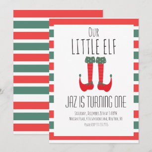Invitation Notre petit elfe - Fête d'anniversaire Elf Feet Fi