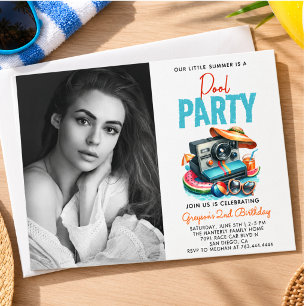 Invitation notre petit été est une fête au bord de la piscine
