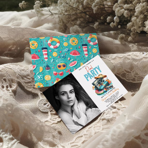 Invitation notre petit été piscine fête 2ème anniversaire