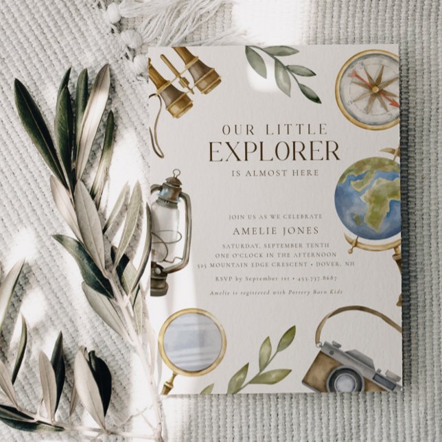 Invitation Notre petit explorateur | Baby shower Adventure Aw (Available for print and instant digital download!)