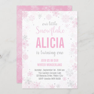 Invitation Notre petit flacon de neige Premier anniversaire