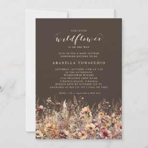 Invitation Notre petit Fleur sauvage automne Baby shower flor