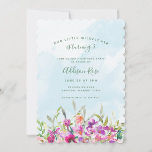 Invitation Notre Petit Fleur sauvage Purple Floral Anniversai
