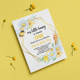 Invitation Notre petit miel a un an Abeille 1er anniversaire