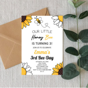 Invitation Notre Petit Miel Bee Bumble Bee Birthday Party