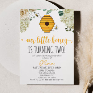 Invitation Notre Petit Miel Bumble Bee Anniversaire