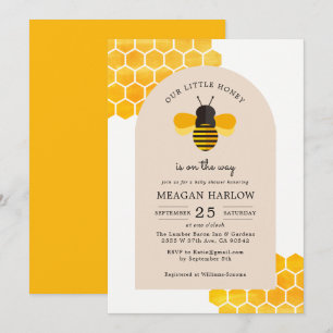 Invitation Notre petit miel est sur le chemin Baby shower