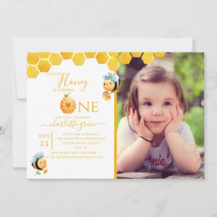 Invitation Notre petit miel tourne un thème d'apiculture Anni