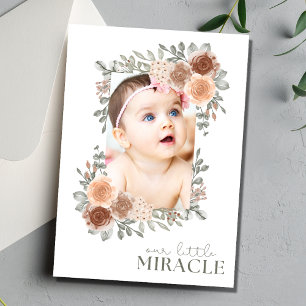 Invitation Notre Petit Miracle Photo Bébé Fille Naissance