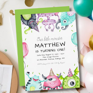 Invitation Notre petit monstre 1er anniversaire