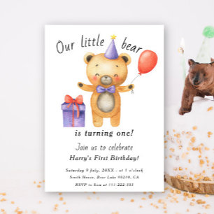Invitation Notre petit ours fête son premier anniversaire