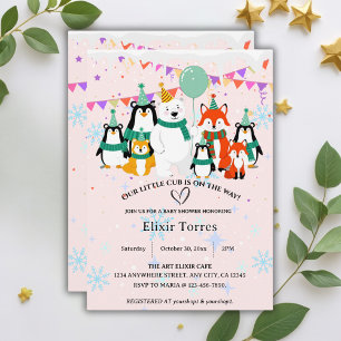Invitation Notre Petit Petit Cub Baby shower des animaux de