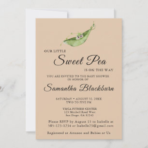 Invitation Notre Petit Pois Doux Sur Le Chemin Baby shower In