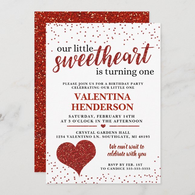 Invitation Notre petit premier anniversaire (Devant / Derrière)