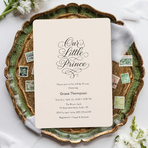 Invitation Notre petit prince faire part minimaliste pêche Ba