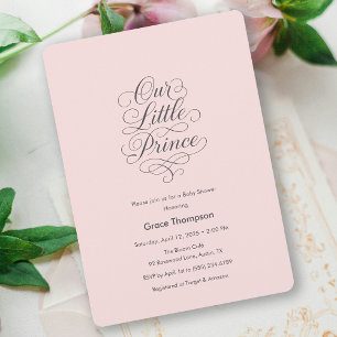 Invitation Notre Petit Prince Fête de Naissance Minimaliste É