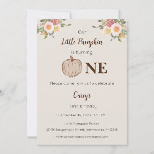 Invitation Notre petit Pumpkin a un an Invitation, 1er annive