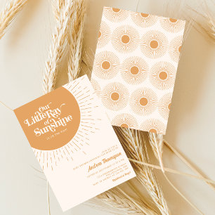 Invitation Notre petit rayon de soleil Baby shower Boho