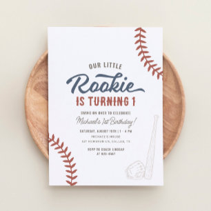 Invitation Notre petit rookie Baseball 1er anniversaire