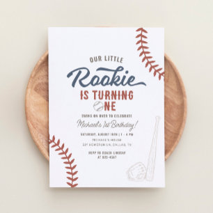 Invitation Notre petit rookie Baseball 1er anniversaire