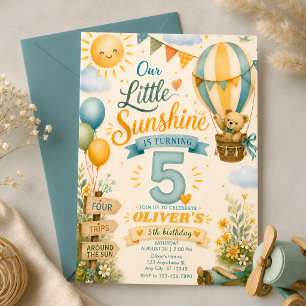 Invitation Notre Petit Soleil 5ème Anniversaire Montgolfière