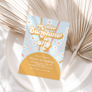 Invitation Notre Petit Soleil boho floral premier anniversair