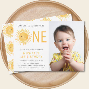 Invitation Notre Petit Soleil Est Un 1Er Anniversaire Photo G
