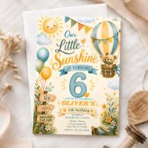 Notre Petit Soleil Fait 6 Ans Teddy Montgolfière