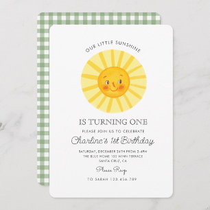 Invitation Notre Petit Soleil Tournant Un Soleil 1Er Annivers