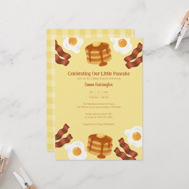Invitation Notre petit thème de brunch pour petit déjeuner au (Devant/Arrière en situation)
